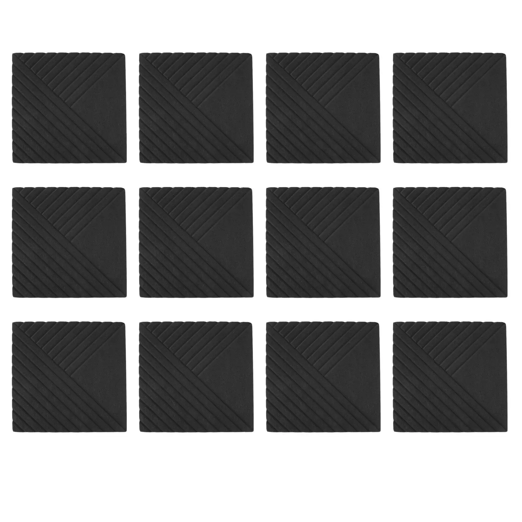 

12 Pack Acoustic Panels,12 X 12 X 0.4 Inch Soundproof Foam Panels,Decorative Soundproof Wall Panels ,Black