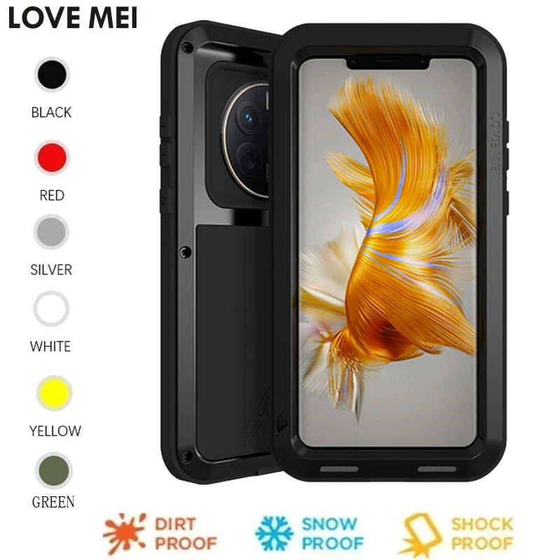

Love Mei Metal Phone Cases For Huawei Mate 50 Pro Aluminum Armor Shockproof Heavy Duty Case For Mate50 Pro Protective Cover