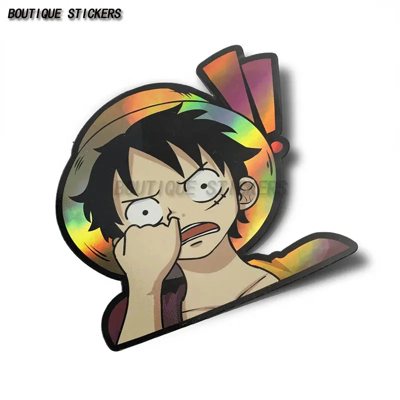 

Personalized sticker Luffy Peeker car sticker waterproof PVC sticker graffiti Peeking animation sticker to cover scratches