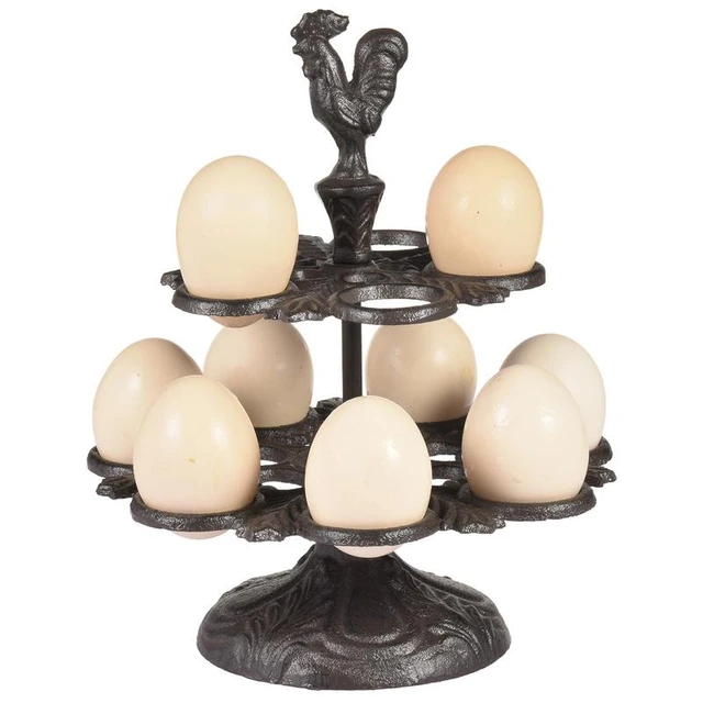 Metal Egg Container 2 Tier Eggs Holder Fruits Basket Vintage Kitchen  Countertop Organizer Stand Heavy-Duty Cast Iron Egg Skelter - AliExpress