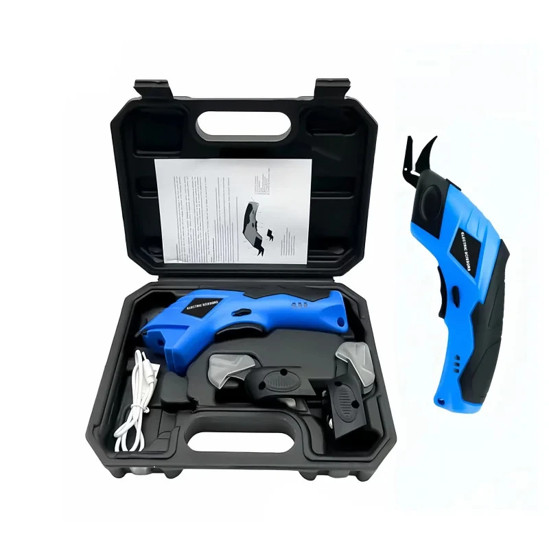 충전식 무선 전기 가위, 원단 천 커터, 가죽 카펫, 가정용 맞춤형 전기 가위 절단 도구, 상자 포함