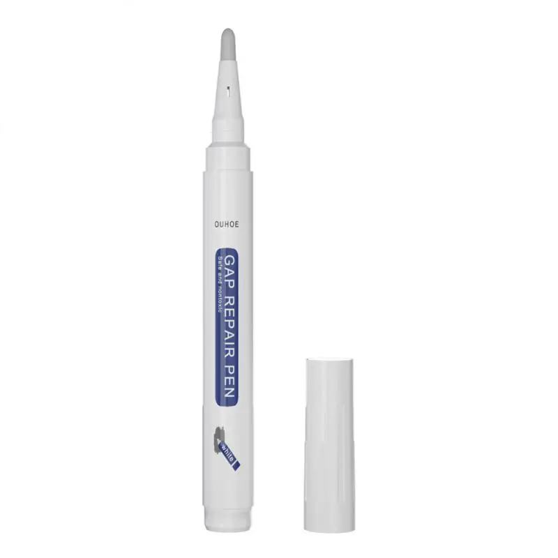 Tile Marker Pen Tile Paint Pen Tile Repair Kit Ceramic Tile Repairing Tool Set Ceramic Tile Pen Wall Grout Restorer Grout Filler Restoring Tile Wall Floor Bathrooms Kitchen White