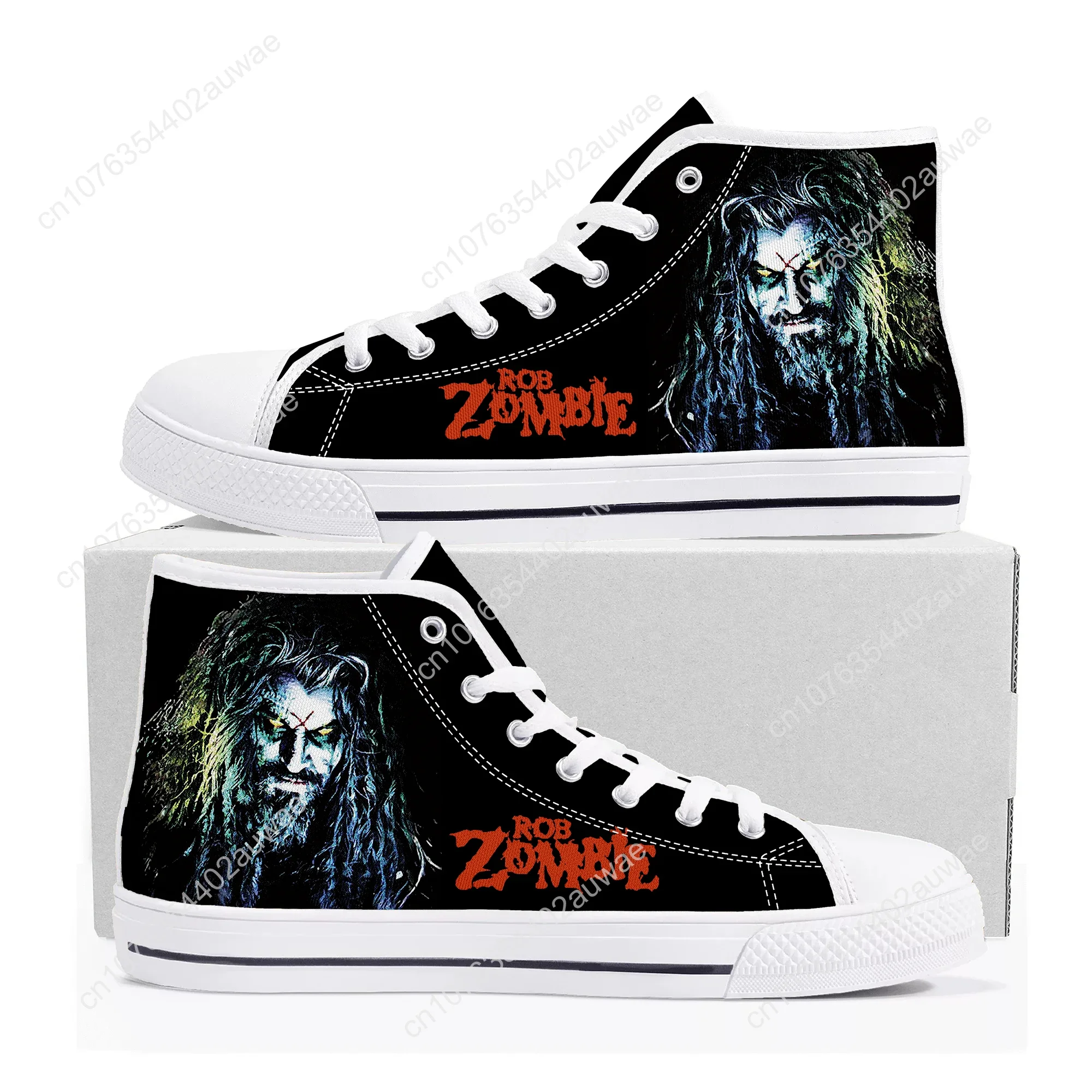 Rob Zombie Rock Singer High Top High Quality Sneakers Men Women Teenager Children Canvas Sneaker Casual Couple Shoes Custom Shoe