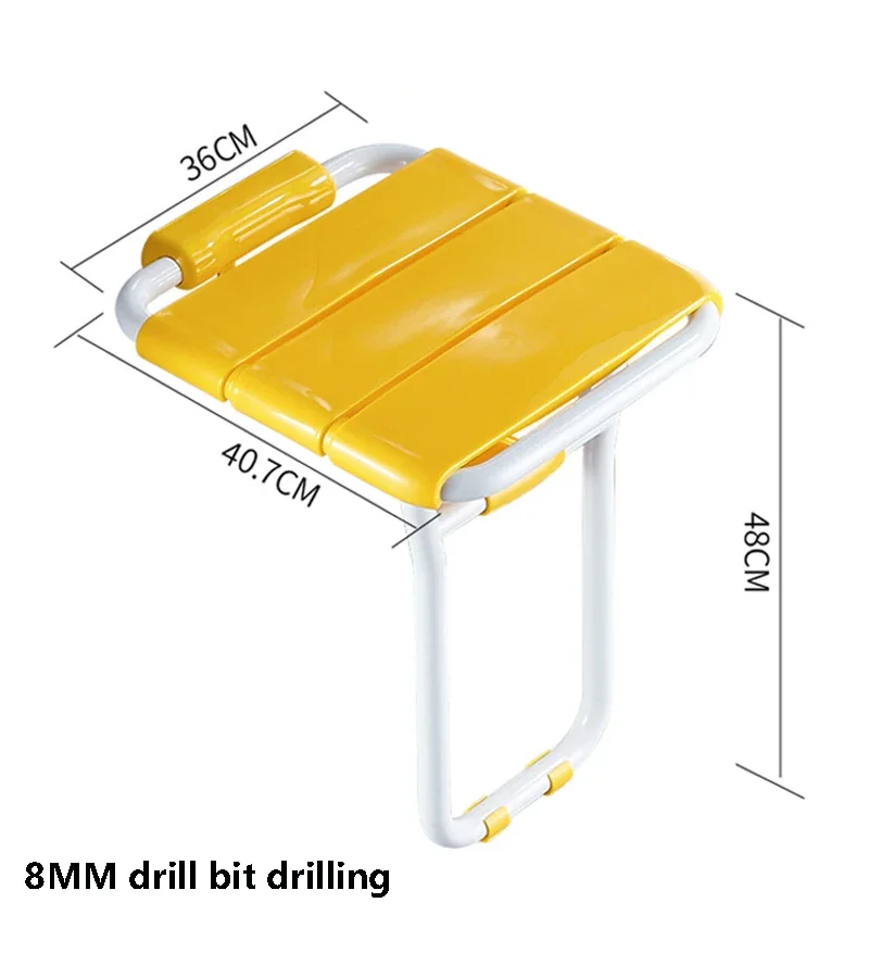 Bathroom Safety Folding Seat Bathing Chair Shower Toilet Wall Bench Entrance Shoe stool Replacement Aluminum Alloy+ABS Panel 6