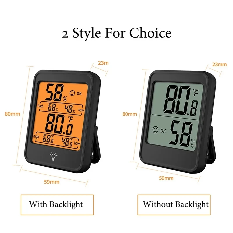 Indoor Digital Temperature Humidity Meter With Stand Magnet Portable House Office Temperature Monitor Thermometer Hygrometer - 6
