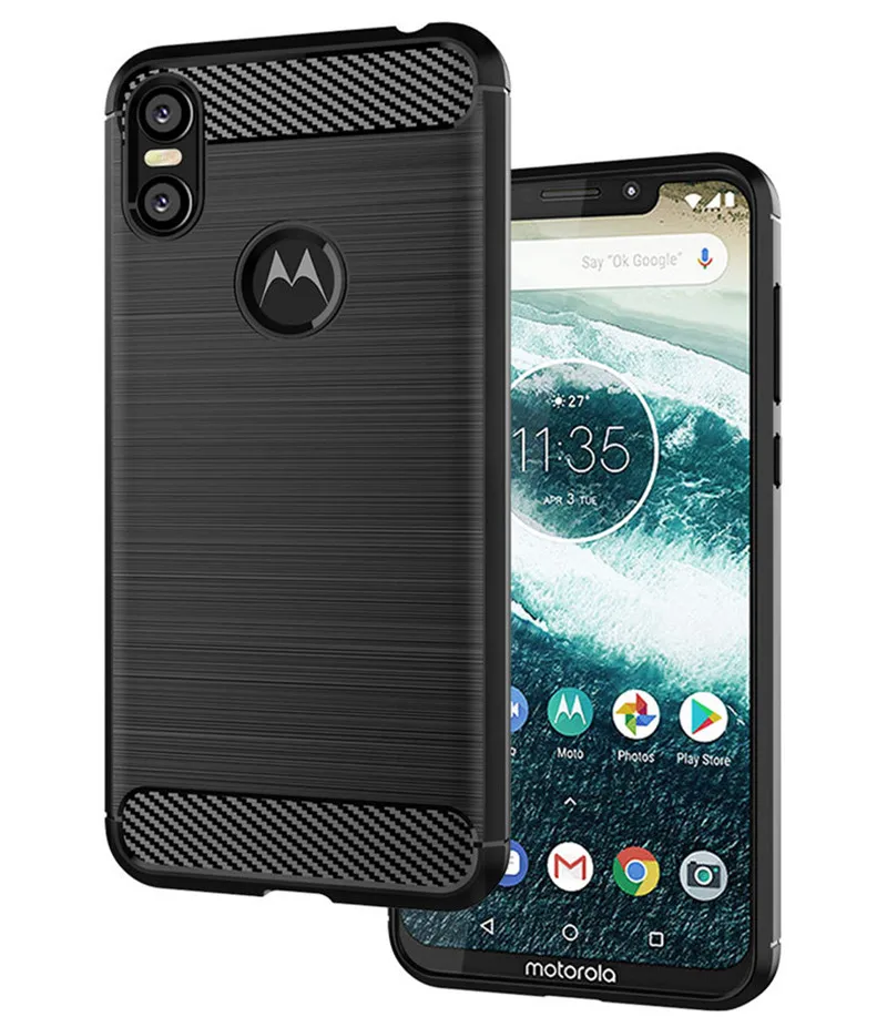 Shockproof Carbon Fiber Brushed Texture Silicone Phone Case