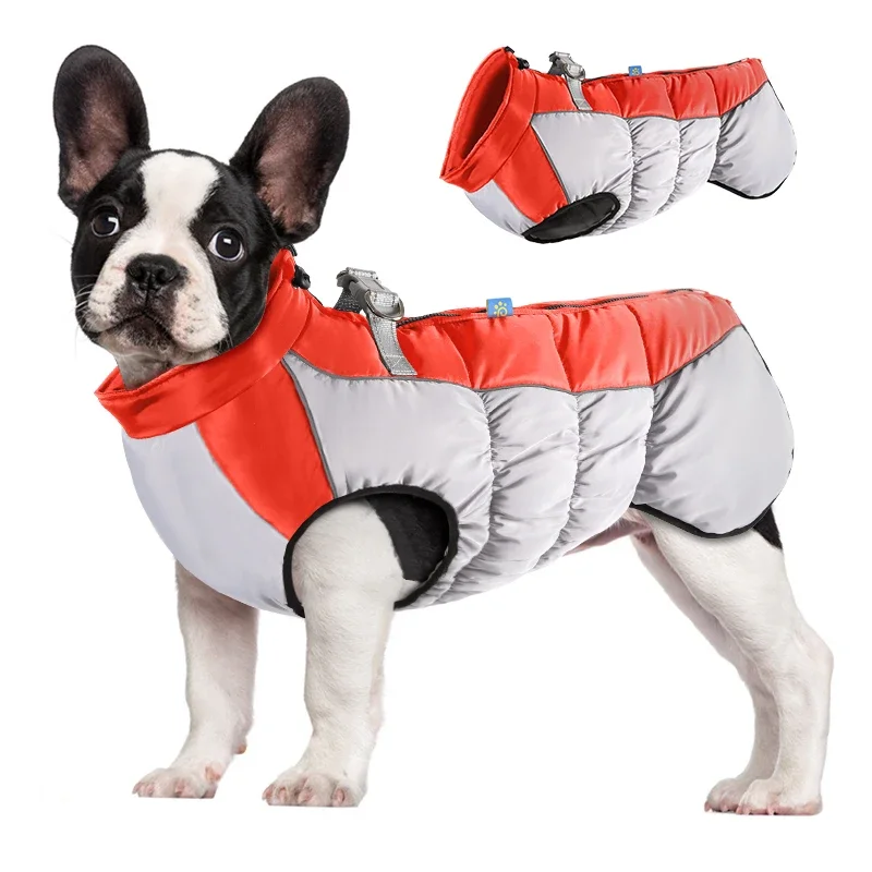 Fashion Warm Fleece Big Dog Jackets Winter Coat Reflective Waterproof Dog Cotton Jacket Thickened Fleece Coat Vest for Outdoor