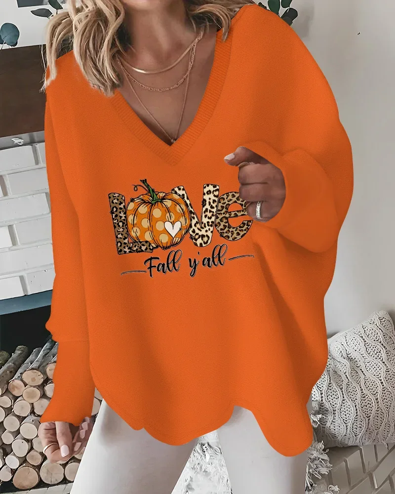 

Women Solid Loose Casual Tops Regular Sweatshirts V Neck Simple Full Sleeve Splice Ladies 2023 Autumn Winter Print Pullovers