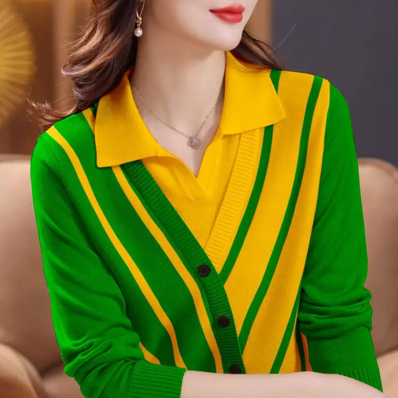 

Women's Spring Autumn New Fashion Elegant Shirt Collar Pullover Long Sleeve Solid Color Casual Versatile Foreign ComfortableTops