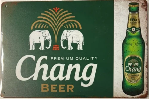 

Chang Beer винтажная Новинка металлический знак 12 дюймов x 8 дюймов настенное искусство
