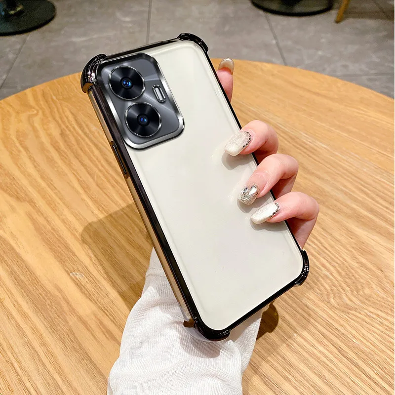 Enhanced Shockproof Clear Electroplate Phone Case with Bumper Protection