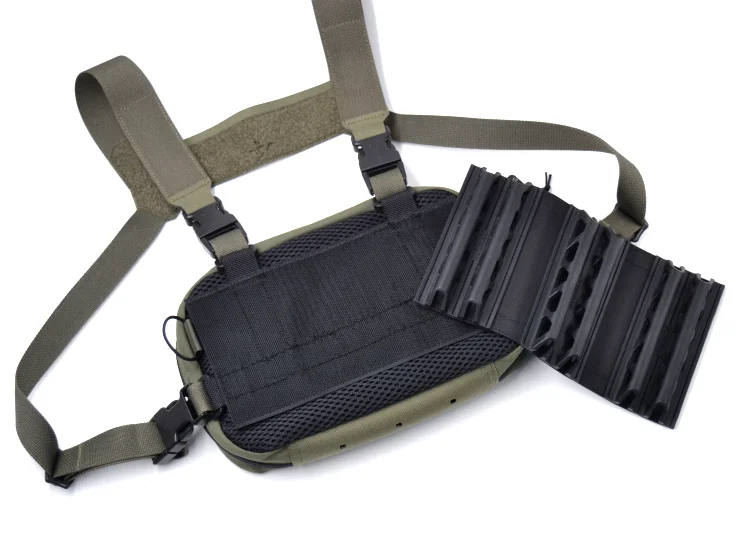 Sommer Taktische Weste Brust Rig Tasche Atmungsaktive Pad Gummi Dämpfung Pad Rückwand Haken Schleife Gurtband Hängen Platte Jagd Ausrüstung – Detail 9