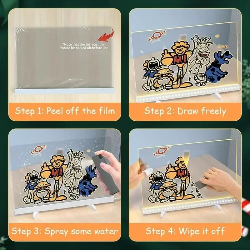 Acrylic LED Light-Up Drawing Board 3