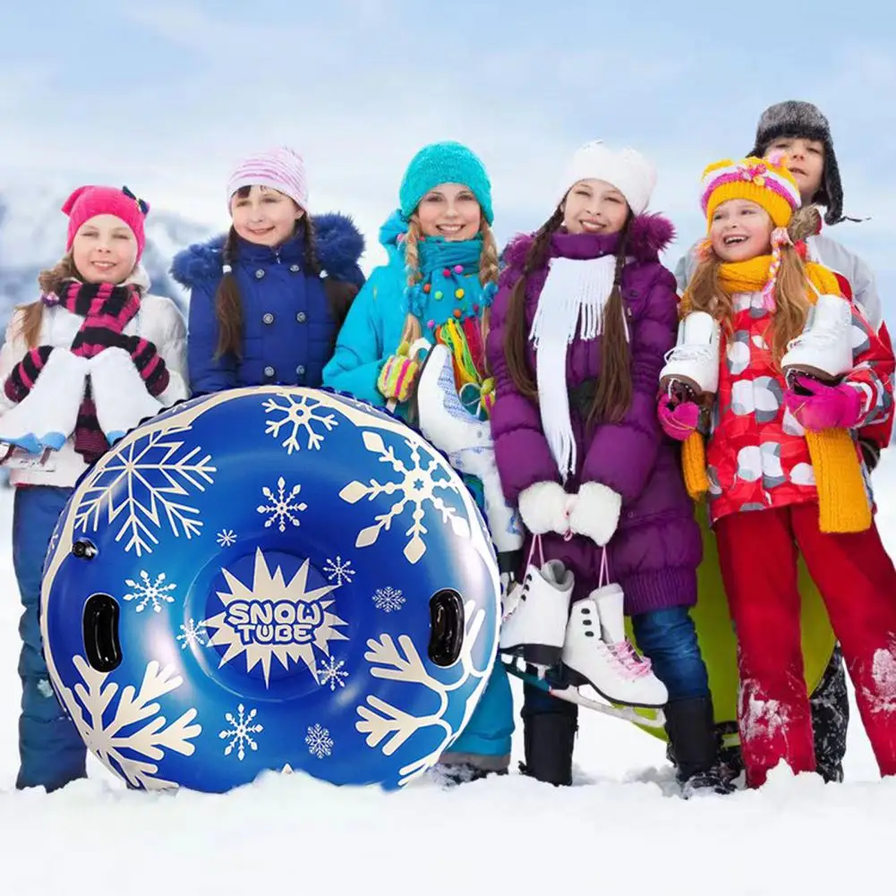 Inflatable Ski Ring Durable Waterproof Fast Inflation Easy Storage Eco-friendly Snow Sled for Kids Adults