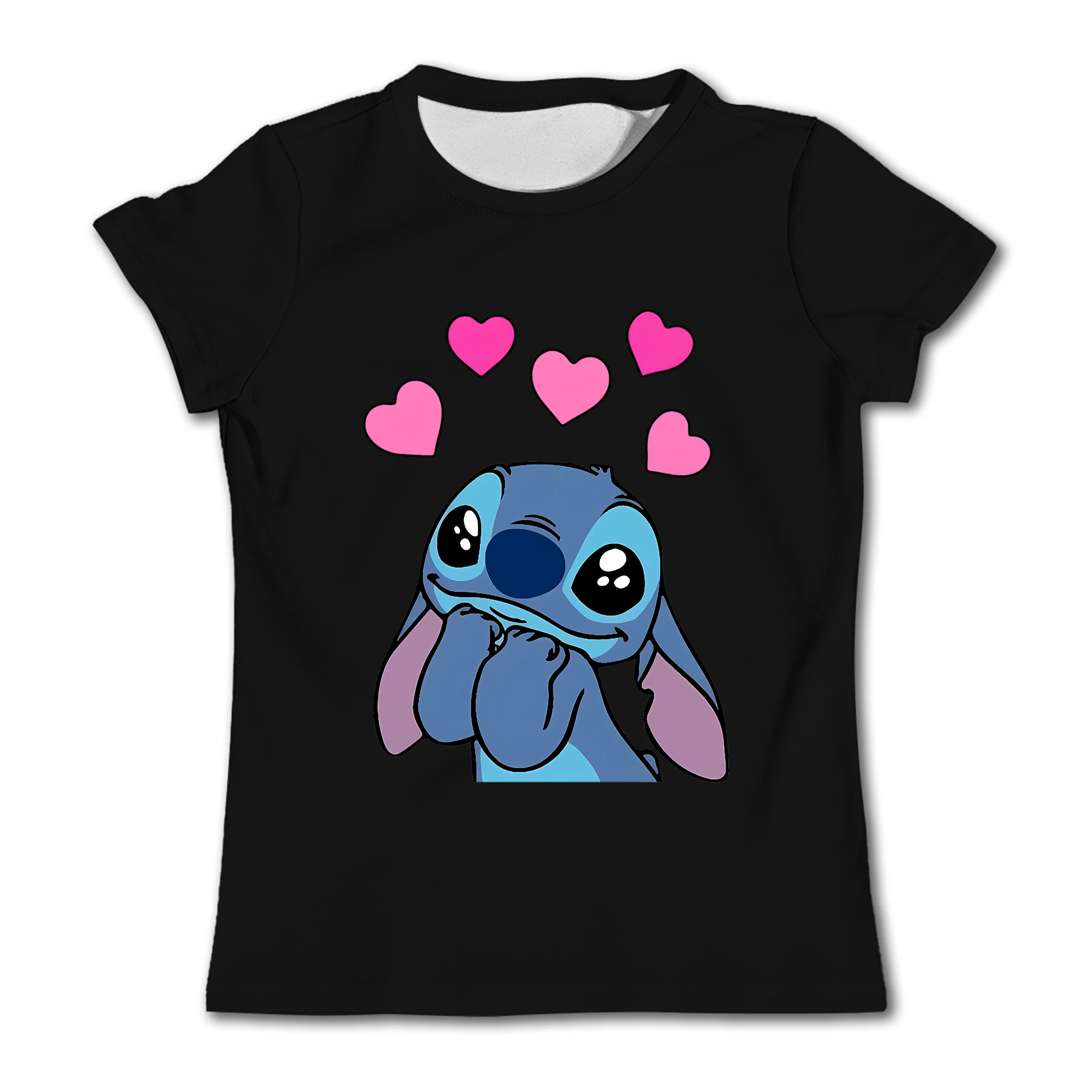 

Disney Pure Cotton Children's Girls Top Tshirt Short sleeved Disney Stitch Boys' Children's Pure Cotton Top Tshirt Short sleeved