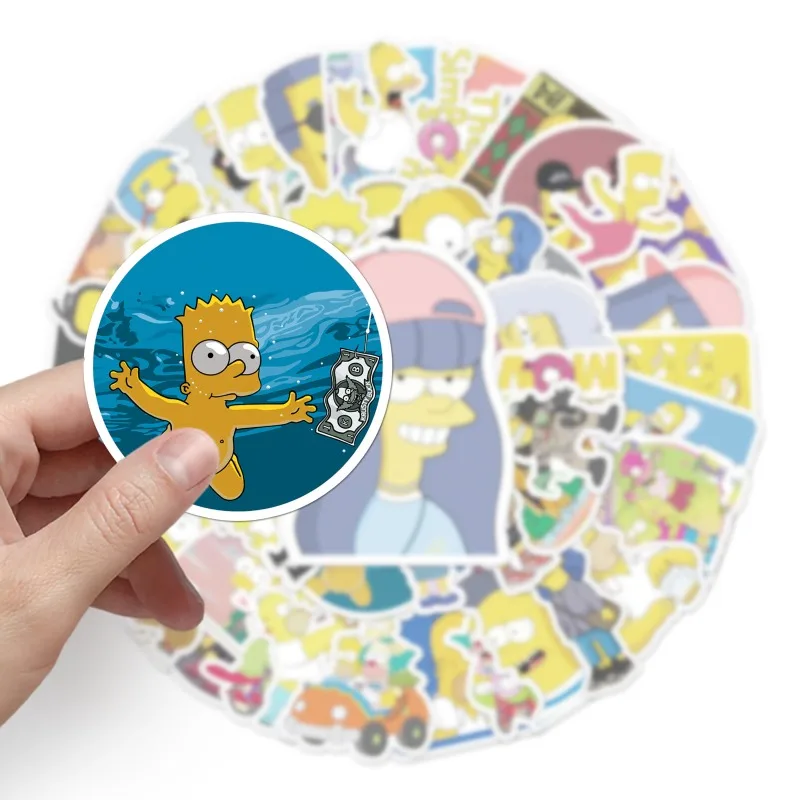 54pcs Unique Simpson Personality Cartoon Stickers - Waterproof Graffiti Decor for Luggage, Fridges, and More