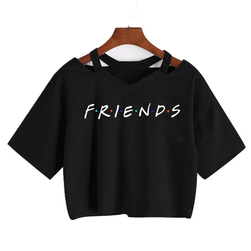 

Friends Tv Show Funny Cartoon Crop Tops T Shirt Women Ullzang Cute Korean Style Tshirt Best Friend T-shirt Ullzang Tees Female