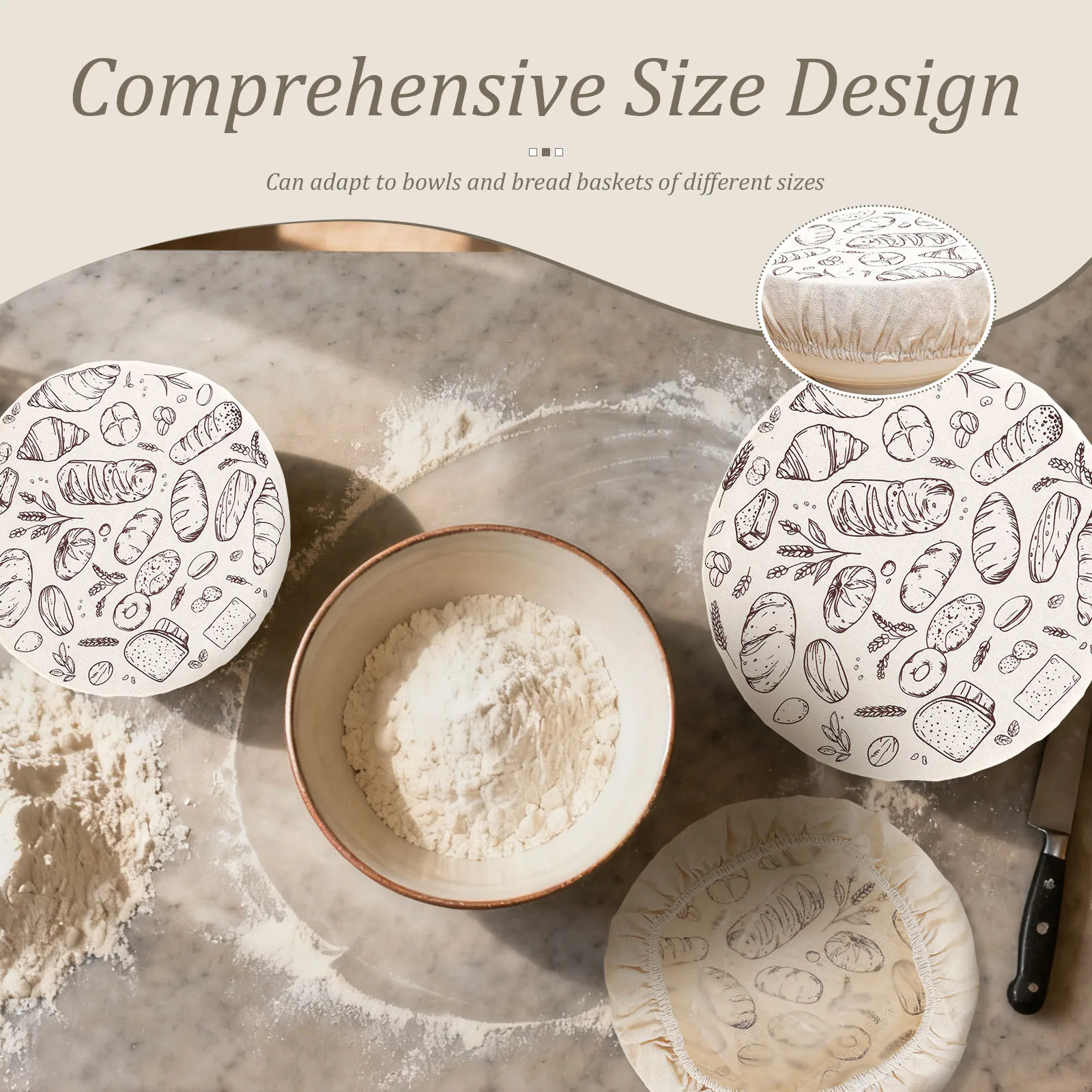 3/2Pcs Sourdough Bowl Cover Elastic Bread Proofing Cover Baking Dough Rising Dust Cover for Grain Sprouting Yeast Cultivation