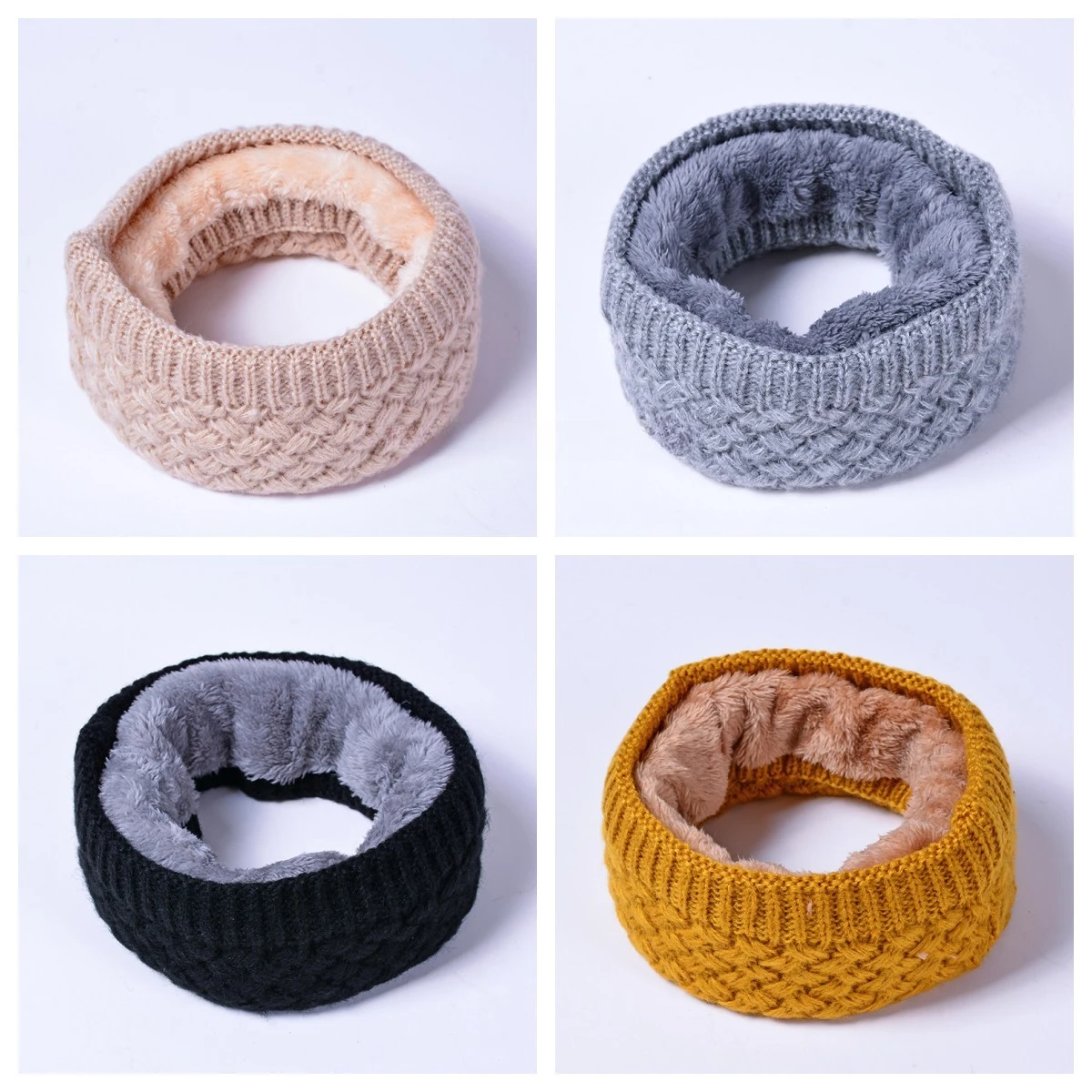 

Winter Warm Brushed Knit Neck Warmer Circle Go Out Wrap Cowl Loop Snood Shawl Outdoor Ski Climbing Scarf For Men Women