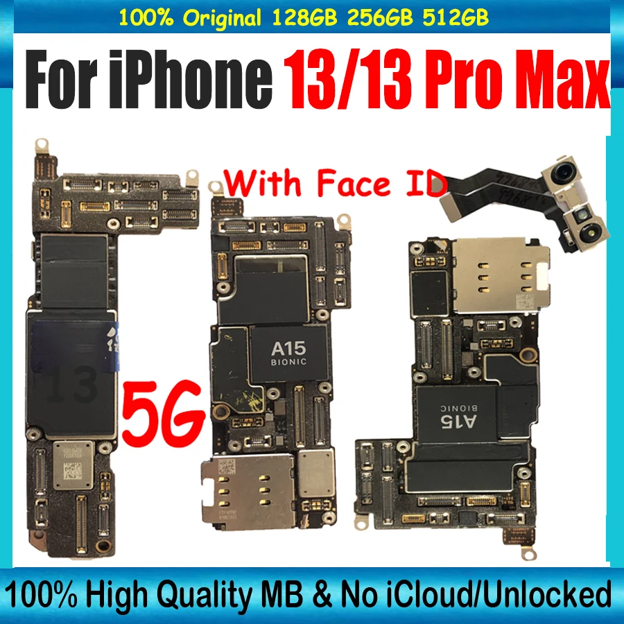 iPhone 13 Pro Max Motherboard with Face ID Logic Board for iPhone 13 / Pro / Max iphone motherboard,mobile motherboard,cell phone parts