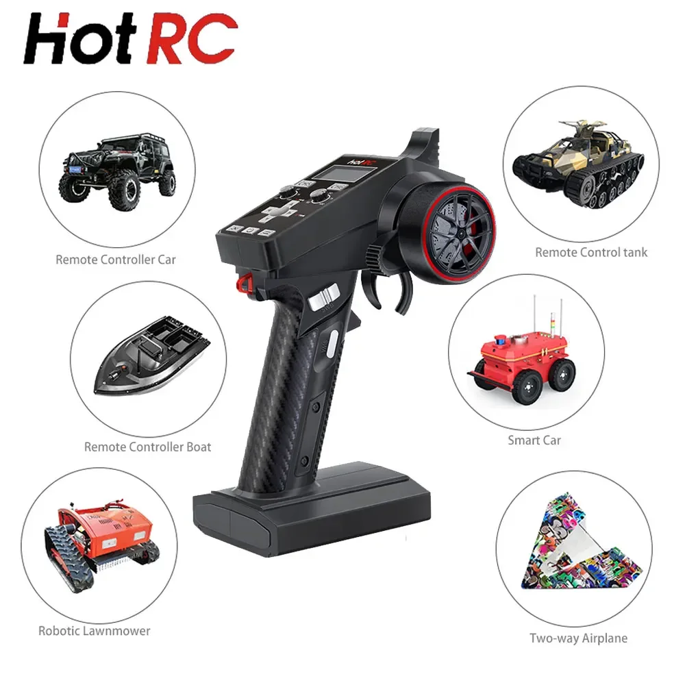 NEW HOTRC CT-6A 2.4GHz 6CH 6 Channels One-handed Control Radio Transmitter For RC Toy Car Boat Tank Racer Drone Quadcopter Part 2