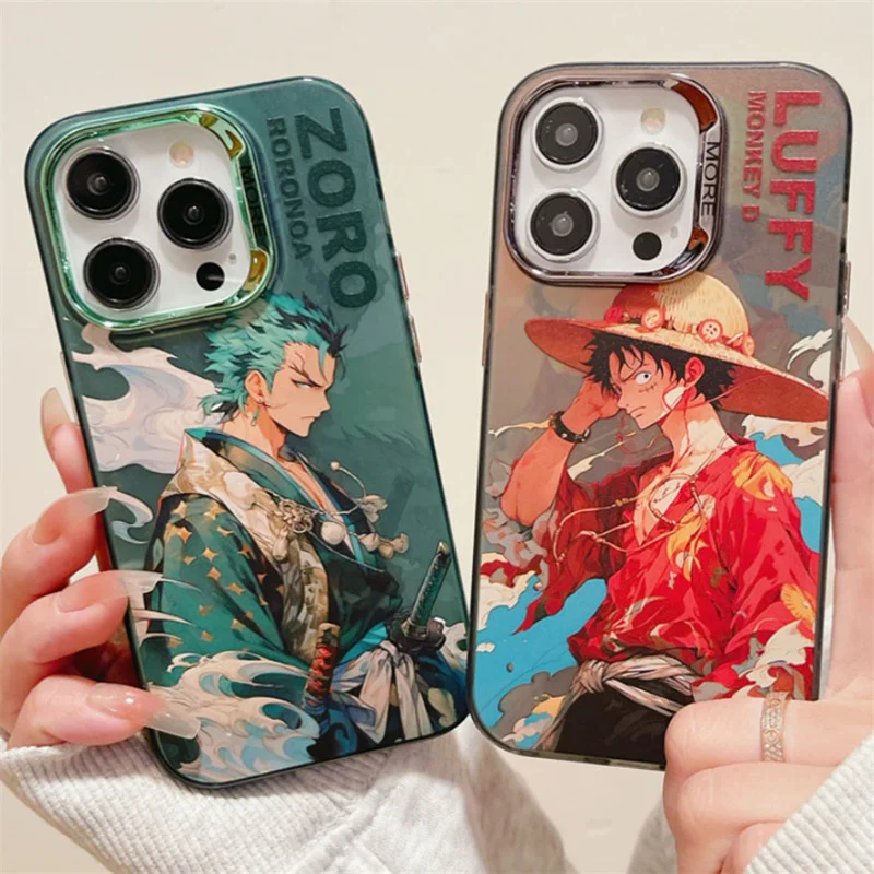 Funda transparente Anime o-one Piece Luffy Hat Roronoa Zoro Aurora para  iPhone 15 14 13 12 11 Pro Max Plus, cubierta protectora de lente chapada -  AliExpress