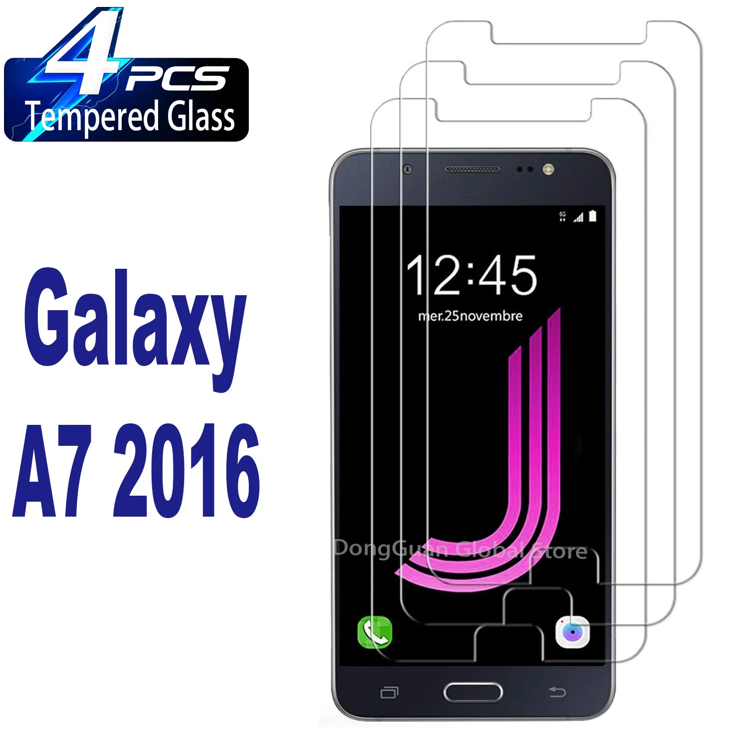 

2/4Pcs Tempered Glass For Samsung Galaxy A7 2016 A710 Screen Protector Glass
