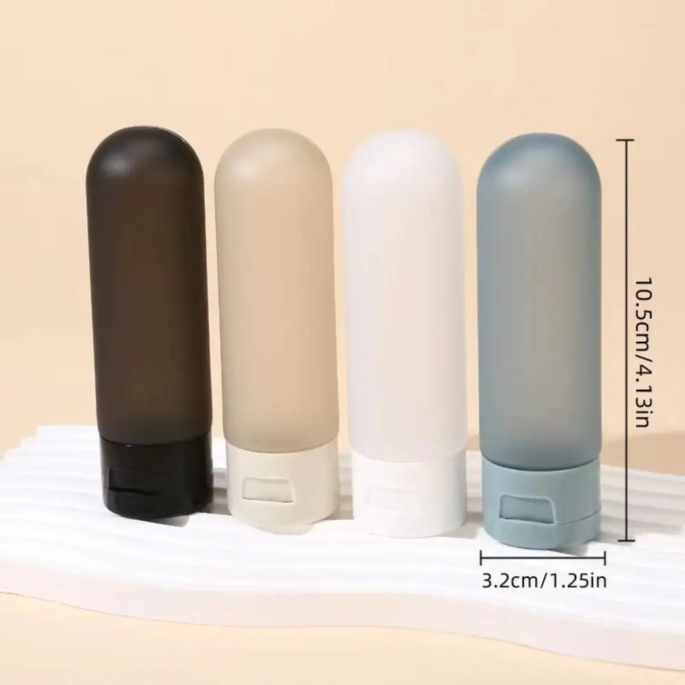 4 Pcs Travel Bottles Portable Silicone Shampoo Container Refillable Leak Proof Tubes BPA Free Squeezable Clear Soft