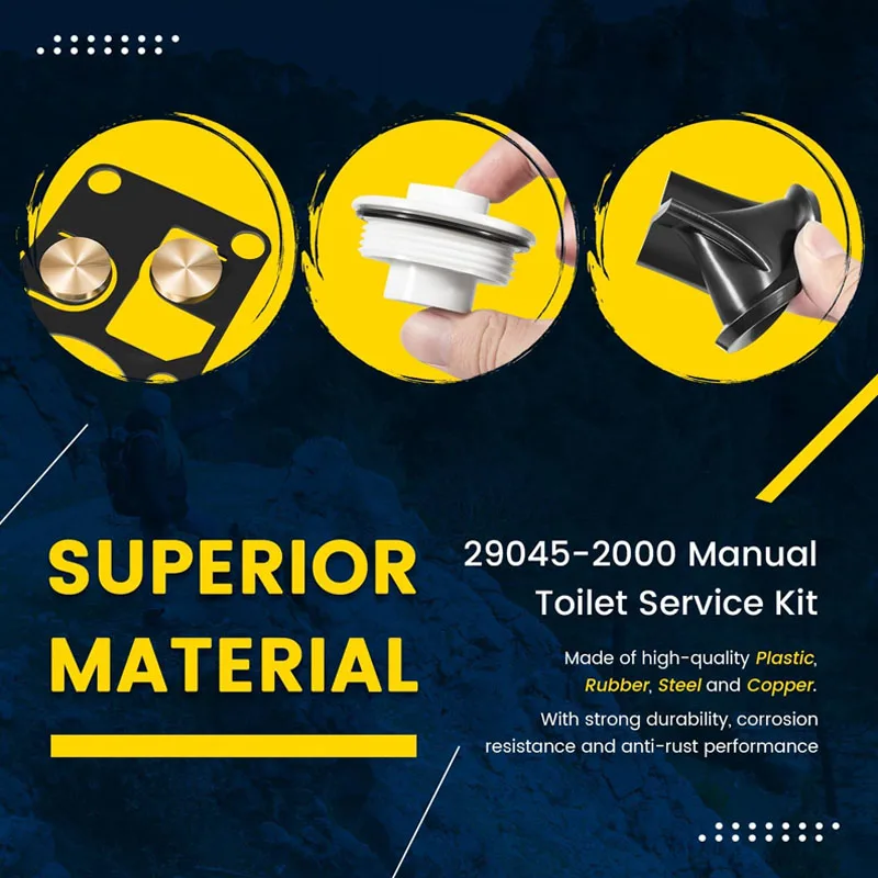 29045-2000 Marine Manual Toilet Service Kit Compatible with Jabsco Manual Toilet Models 29090-2 and 29120-2 ,(1998 and 2007)