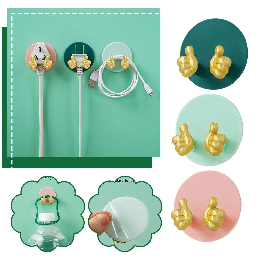 

1PCS Self Adhesive Wall Hook Strong Without Drilling Home Door Accessories Hooks Towel Storage Coat Hanger Bag Kitchen Bath K4F7