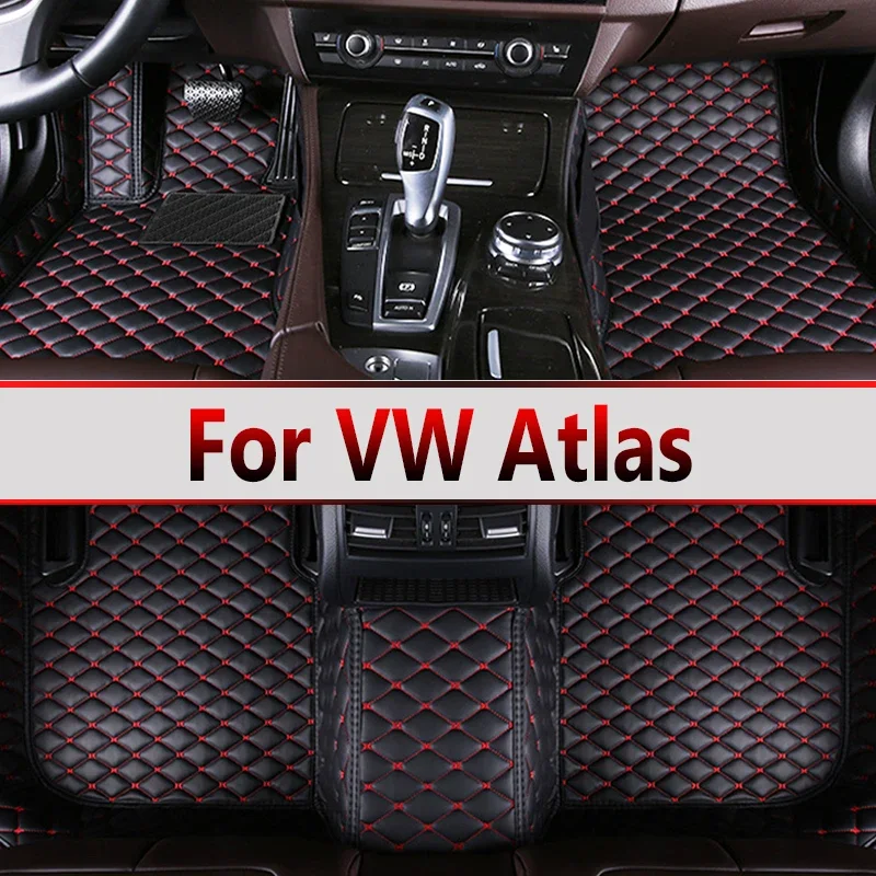 

Автомобильные коврики для Volkswagen VW Atlas Teramont CA1 2017 ~ 2022, автомобильные внутренние детали, напольный ковер, роскошный кожаный коврик, автомобильные аксессуары