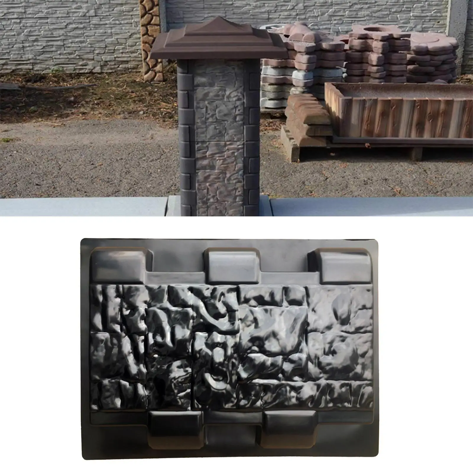Fence Pillar Paving , Plastic Concrete Stepping Paver Brick Landscape