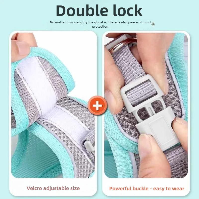 Adjustable Reflective Cat Collar & Leash Set – Comfortable Walking Vest 5