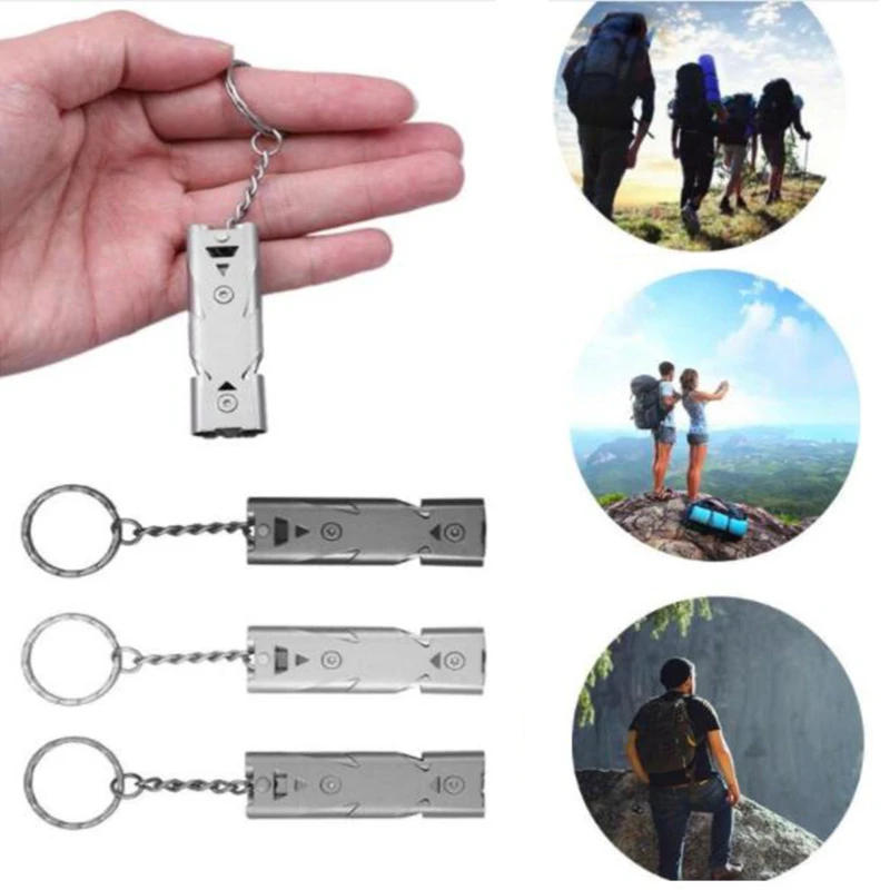 

Outdoor Whistle Double Tube Crackle Whistle Outdoor Distress Whistle High Decibel Survival Whistle