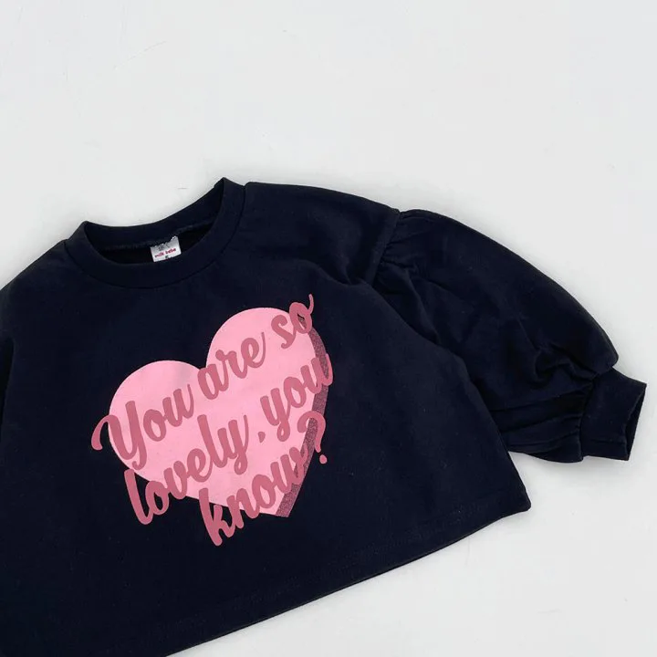 Girl Sweatshirt Kids Autumn Long Sleeve Letter Heart Print Loose Pullover Tops