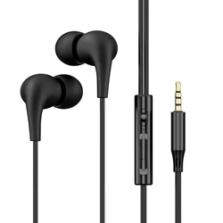 USB Type C Wired In - Ear Stereo Headphones with Mic and Control (Black 3.5mm)