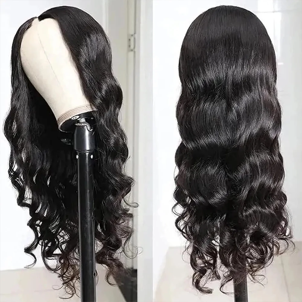 V Part Wig Human Hair Body Wave Upgrade V Part Wig No Leave Out Glueless Human Hair Pre Plucked Remy Daily human hair wigs
