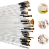 36-Pack Artist Paint Brushes Set, Premium Wood Handle with Nylon Bristles, Includes Round, Filbert, Flat, Angle for Acrylic, Oil 6