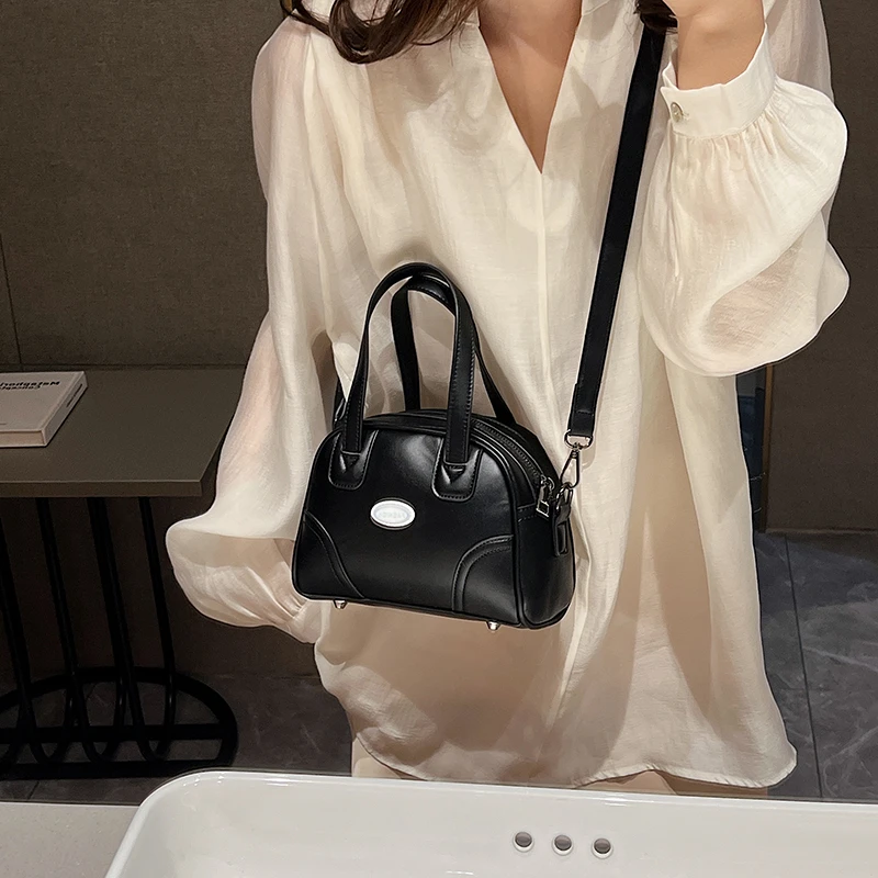 Mini PU Leather Women's Bag Sport Bowling Bag Silver Shoulder Cross Bag Designer Handbag Tote Baseball Messenger Bag Y2K Satchel