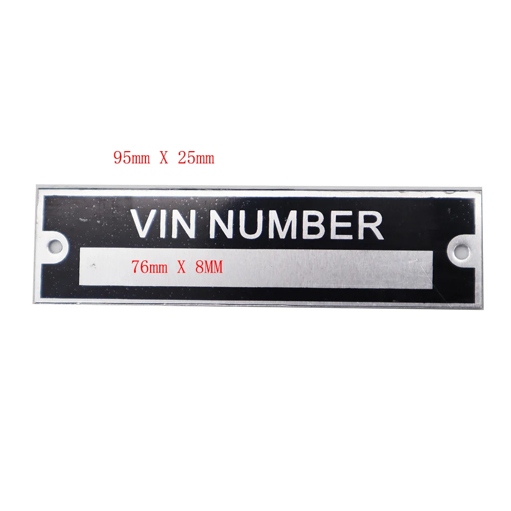 Simple CAR Serial Number VIN Plate Blank VIN PLATE For Trailer