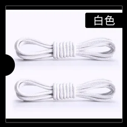 Premium Round Waxed Shoelaces for Leather Shoes and Boots - Thin and Waterproof (White)