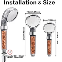 1pc Filtered Shower Head ABS High Pressure Water Saving Spray Handheld Clear Showerheads with With Filter Beads for Bathroom 6