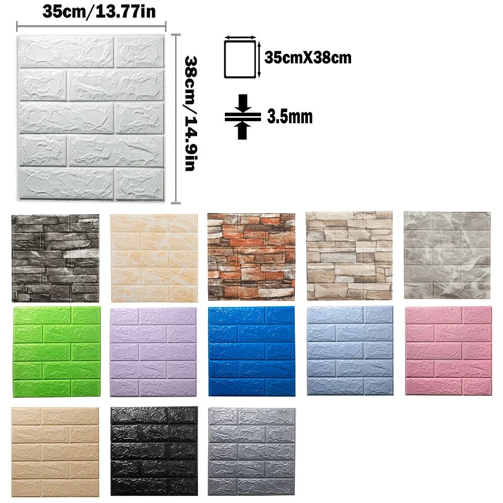 Wall Stickers Self Adhesive Wallpaper 3D Foam Panels Home Decor Living Room Bedroom Bathroom