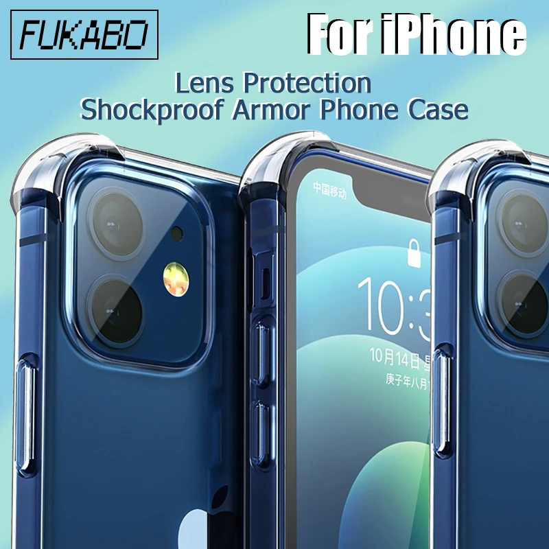 PC Shockproof Armor HD Phone Case For iPhone 13 Pro Max Case 12 Mini 11 Pro XR X 7 8 Plus Transparent Full Lens Protection Cover iphone 11 waterproof case