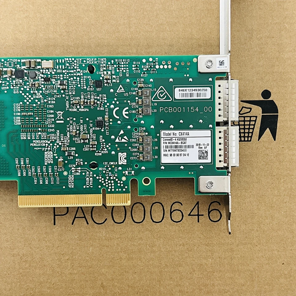 MCX414A-BCAT For Mellanox CX414A ConnectX-4 40/56GbE PCI-Ex8 Dual