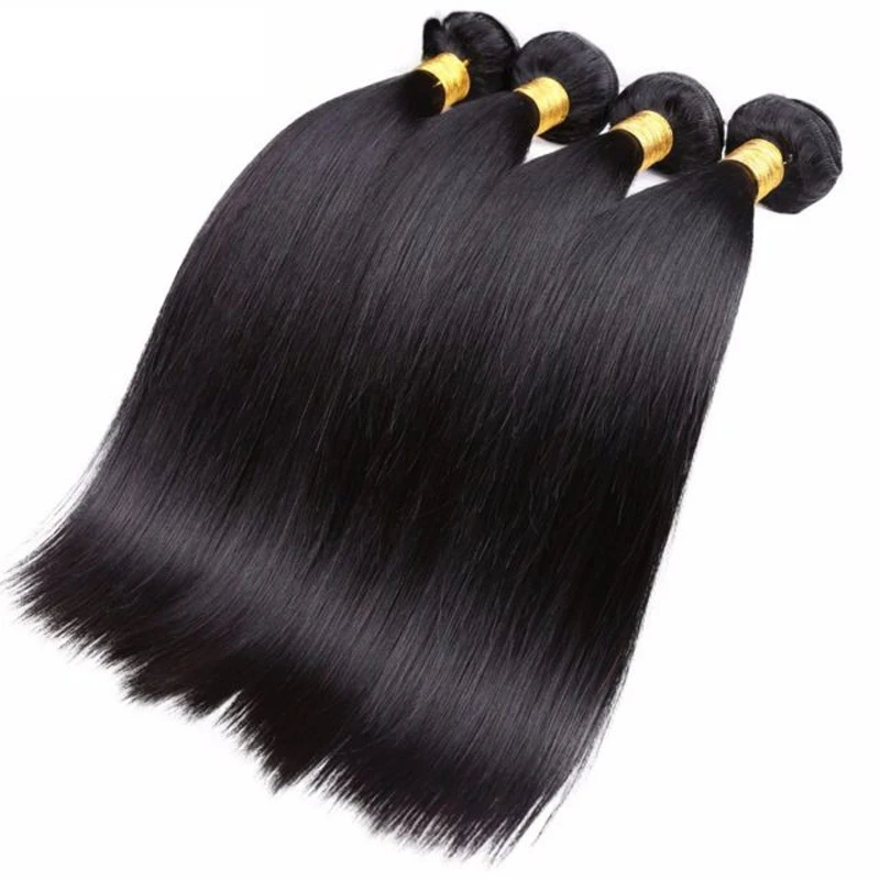 Straight Hair 4 Bundles Cranberry Hair Natural Black Color Remy Brazilian Weave Bundles 100% Remy Human Extensions