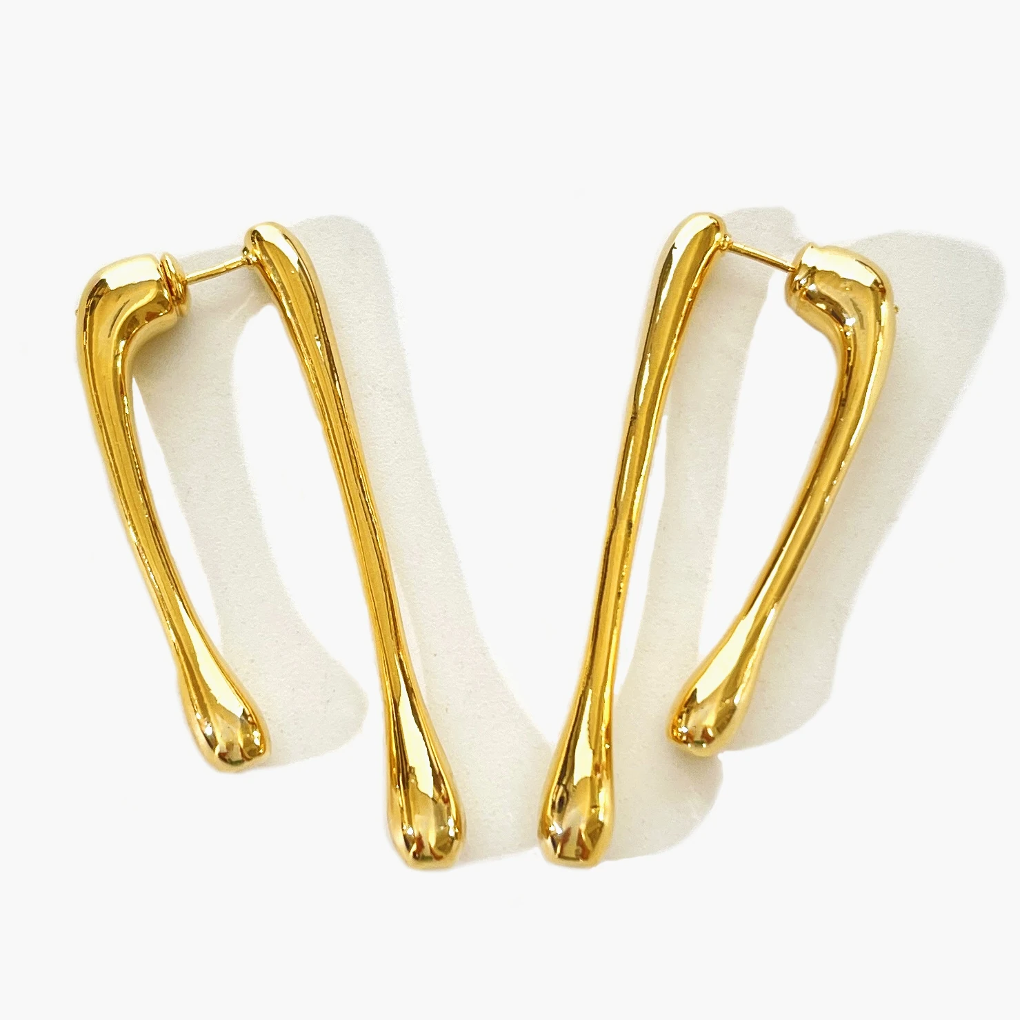 Geometric Earrings Fashion Gold Silver Plated Irregular Long Bar For Women