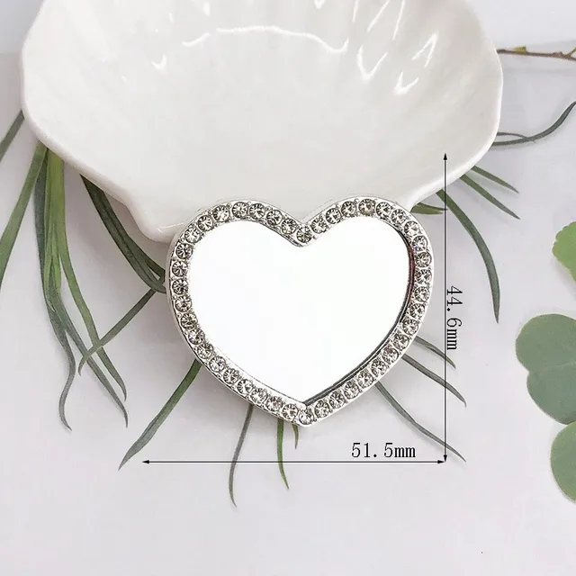 Miroir d'amour incrusté de diamants, accessoires de bijoux à faire soi-même, miroir de maquillage circulaire à fleurs, voyage 3
