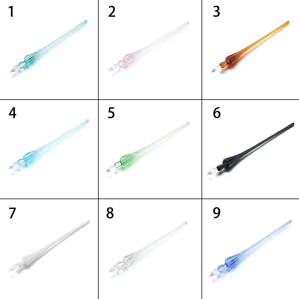 Dip Pen Set 1 Set Handmade 3D Flower Glass Dip Pen With Storage Case Lampwork Crystal Pen Filling Ink Fountain Pens Calligraphy Painting