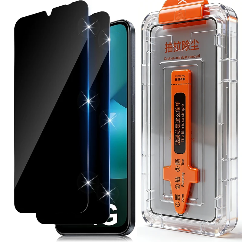 Privacy Tempered Glass Screen Protector with Easy Installation Kit - 2 Pack